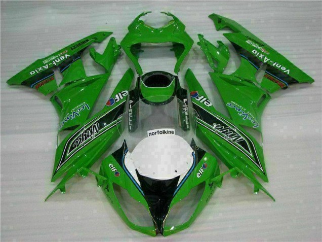 Affordable 2009-2012 Green Black LeoVince Kawasaki ZX6R Motorcycle Fairing Kit