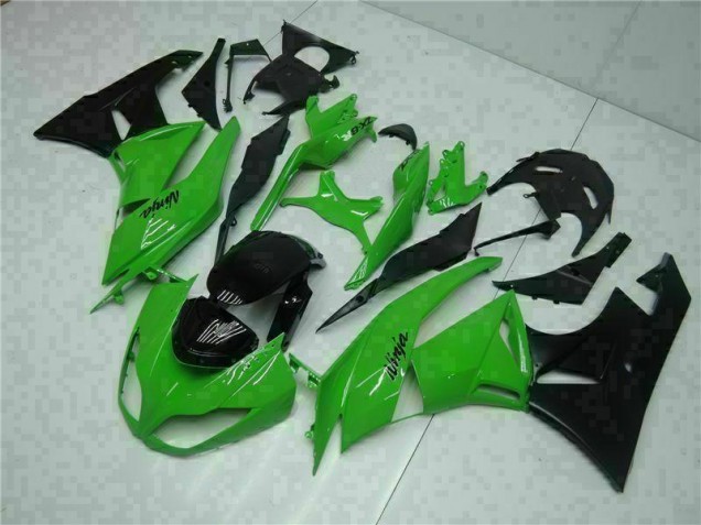 Affordable 2009-2012 Black Green Kawasaki ZX6R Motorcycle Bodywork