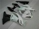 Affordable 2009-2012 White Black Kawasaki ZX6R Motorcycle Fairings Kits