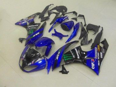 Affordable 2009-2012 Blue Monster Kawasaki ZX6R Bike Fairing Kit