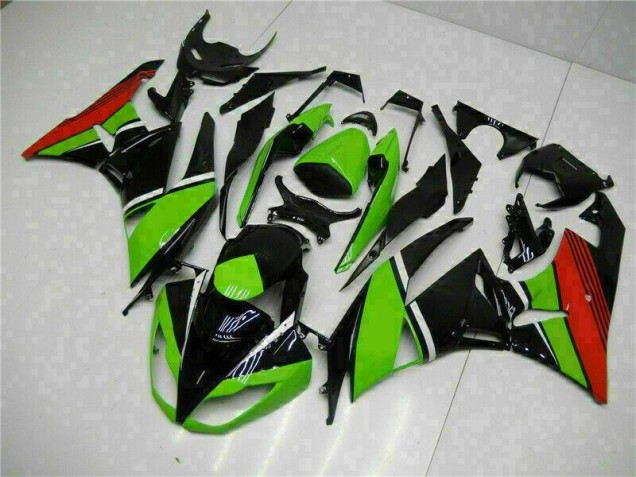 Affordable 2009-2012 Black Green Red Kawasaki ZX6R Bike Fairing Kit