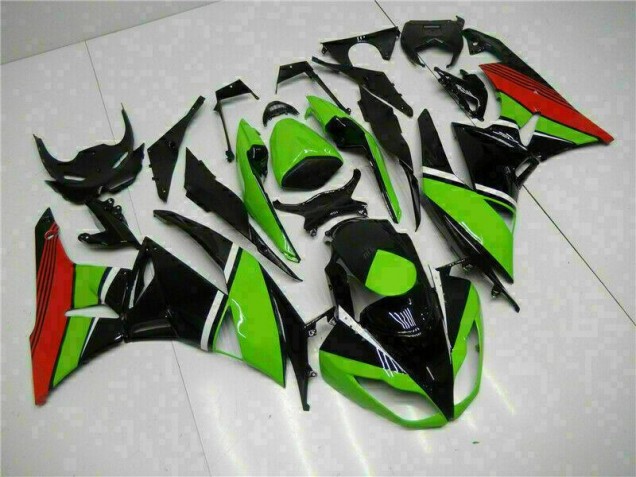 Affordable 2009-2012 Black Green Red Kawasaki ZX6R Bike Fairing Kit