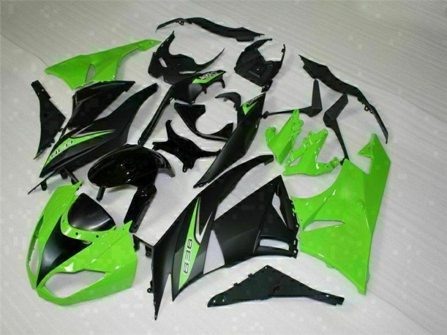 Affordable 2009-2012 Black Green 636 Kawasaki ZX6R Motorcycle Bodywork