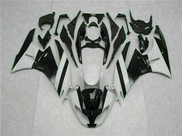 Affordable 2009-2012 White Black Kawasaki ZX6R Motorcycle Replacement Fairings