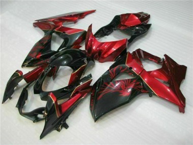 Affordable 2009-2016 Red Flame Black Suzuki GSXR1000 Motorcycle Replacement Fairings