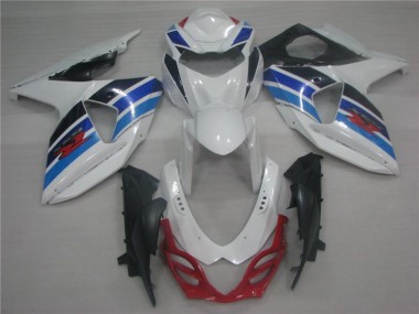 Affordable 2009-2016 White Blue Suzuki GSXR1000 Replacement Fairings