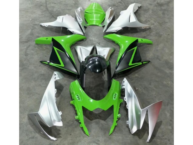 Affordable 2011-2021 Green Silver Suzuki GSXR 600/750 Bike Fairing Kit