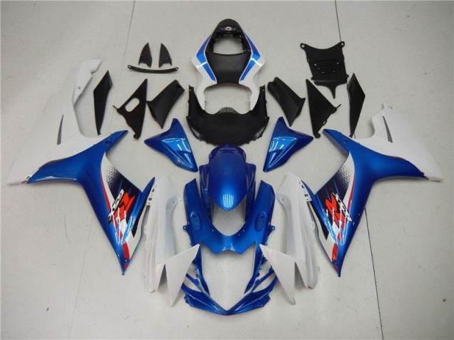 Affordable 2011-2021 Blue White Suzuki GSXR 600/750 Motorcycle Replacement Fairings