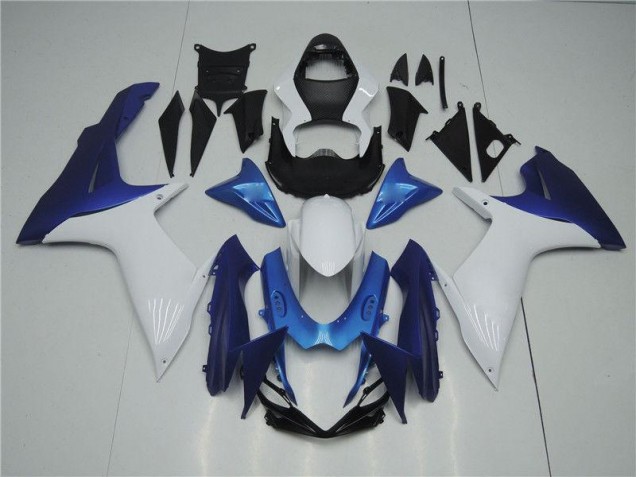 Affordable 2011-2021 White Blue Suzuki GSXR 600/750 Replacement Fairings