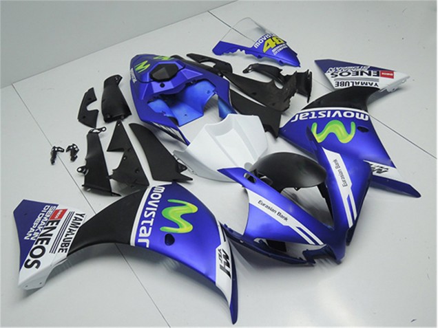 Affordable 2012-2014 Blue White Black Yamaha YZF R1 Motorcycle Replacement Fairings