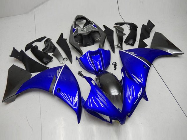 Affordable 2012-2014 Black Blue Yamaha YZF R1 Bike Fairing Kit