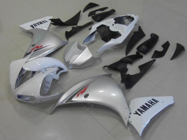 Affordable 2012-2014 White Silver Yamaha YZF R1 Motorcycle Fairings