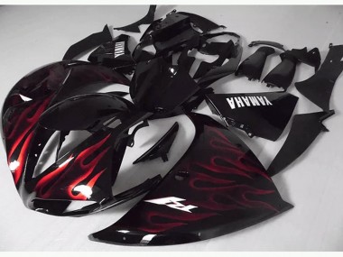 Affordable 2012-2014 Red Black Flame Yamaha YZF R1 Motorcycle Fairing Kits