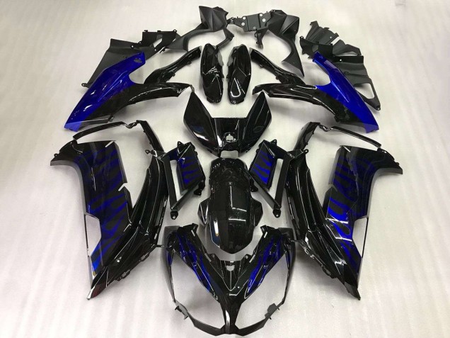 Affordable 2012-2016 Black Blue Flame Kawasaki EX650 Motor Fairings