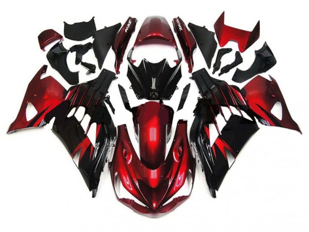 Affordable 2012-2021 Red Black Kawasaki ZX14R ZZR1400 Motorbike Fairings