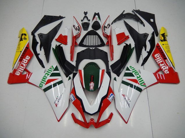 Affordable 2009-2015 White Red Alitalia Aprilia RSV4 Replacement Fairings