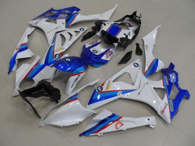 Affordable 2009-2014 Blue White BMW S1000RR Motorcycle Fairing Kit