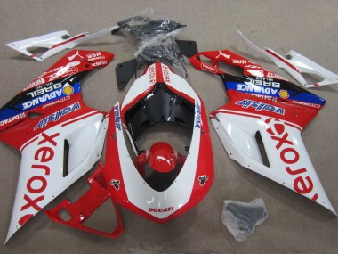 Affordable 2007-2014 White Red Xerox Ducati 1098 Motorcycle Replacement Fairings