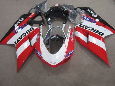 Affordable 2007-2014 Red White Generali Tim Ducati 1098 Motorcycle Fairings Kit