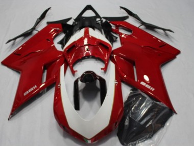 Affordable 2007-2014 Red Ducati 1198 Motorcycle Fairing Kit