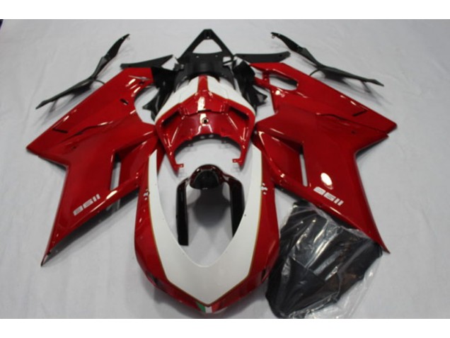 Affordable 2007-2014 Red Ducati 1198 Motorcycle Fairing Kit