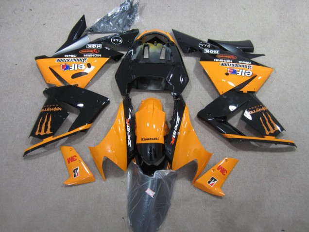 Affordable 2003-2005 Black Orange 3M Monster Kawasaki ZX10R Bike Fairings