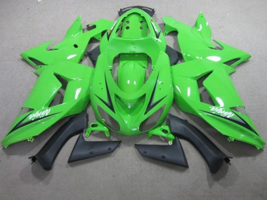 Affordable 2006-2007 Green White Ninja Kawasaki ZX10R Motorcyle Fairings