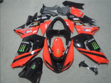 Affordable 2006-2007 Black Red Touch4 Monster Kawasaki ZX10R Motorbike Fairing