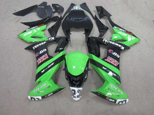 Affordable 2008-2010 Black Green Kawasaki ZX10R Bike Fairings