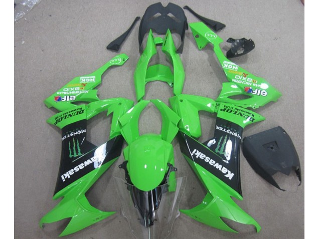 Affordable 2008-2010 Green Black Monster Kawasaki ZX10R Motor Bike Fairings