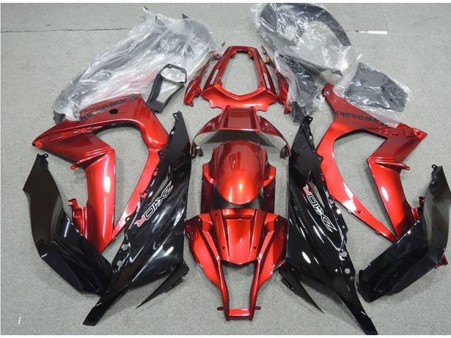 Affordable 2011-2015 Black Red Kawasaki ZX10R Moto Fairings