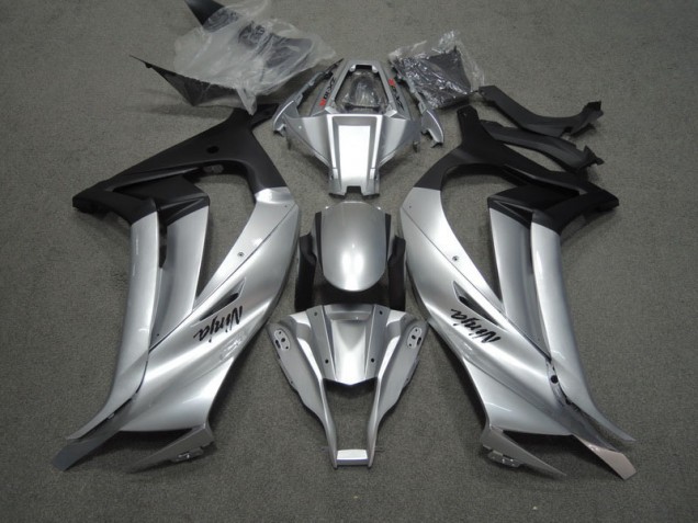 Affordable 2011-2015 Silver Black Ninja Kawasaki ZX10R Motorcycle Replacement Fairings