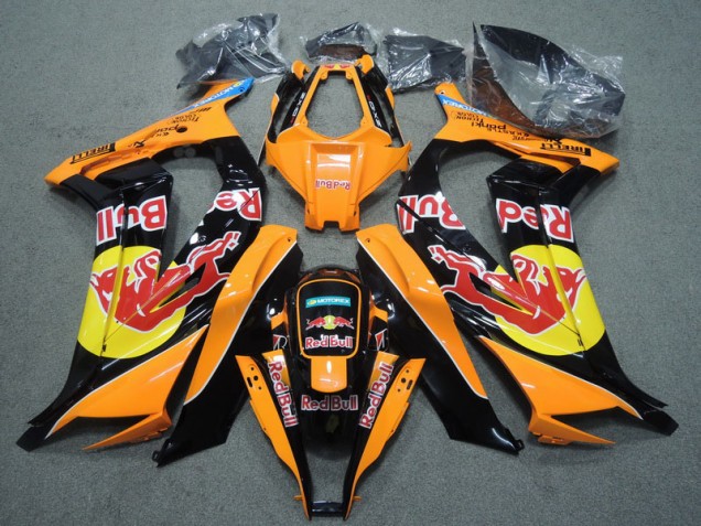 Affordable 2011-2015 Black Orange Red Bull Kawasaki ZX10R Replacement Fairings