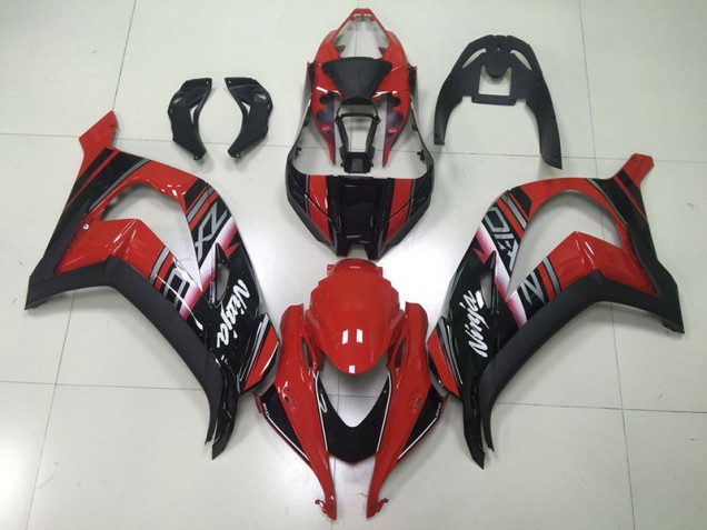 Affordable 2016-2019 Black Red Ninja Kawasaki ZX10R Motorcycle Fairings Kit