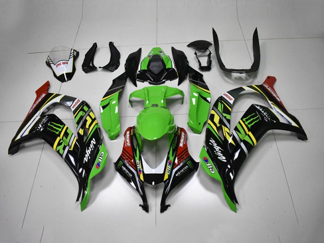 Affordable 2016-2019 Green Black Red Ninja Monster Kawasaki ZX10R Motorbike Fairings