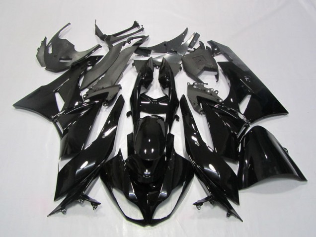 Affordable 2009-2012 Black Kawasaki ZX6R Motorcycle Fairings