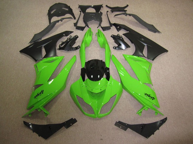 Affordable 2009-2012 Black Green Kawasaki ZX6R Motorbike Fairing