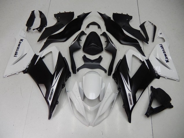 Affordable 2013-2018 Black White Kawasaki ZX6R Motorcycle Fairing Kits