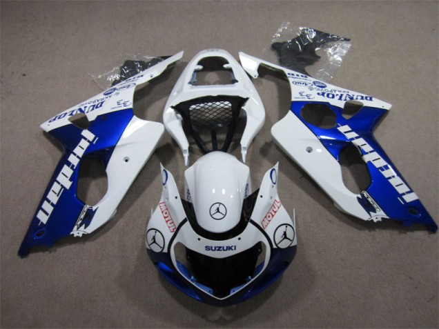 Affordable 2000-2002 Blue White Jordan Motul Suzuki GSXR1000 Moto Fairings