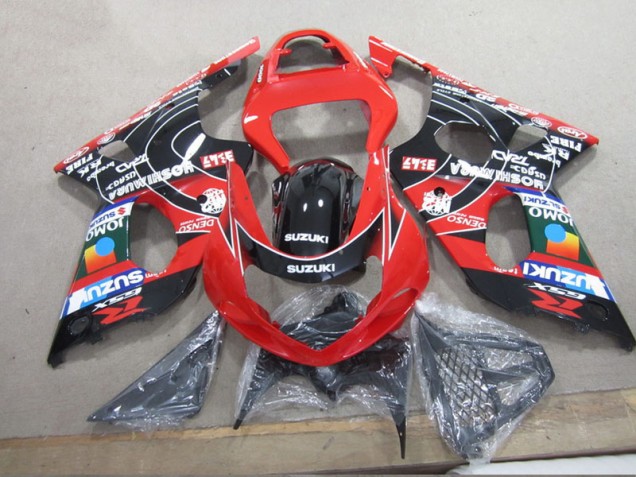 Affordable 2000-2002 Red Black Denso Suzuki GSXR1000 Motorcyle Fairings