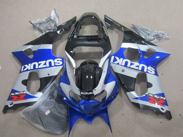 Affordable 2000-2002 Blue White Decal Suzuki GSXR1000 Motorcycle Fairings