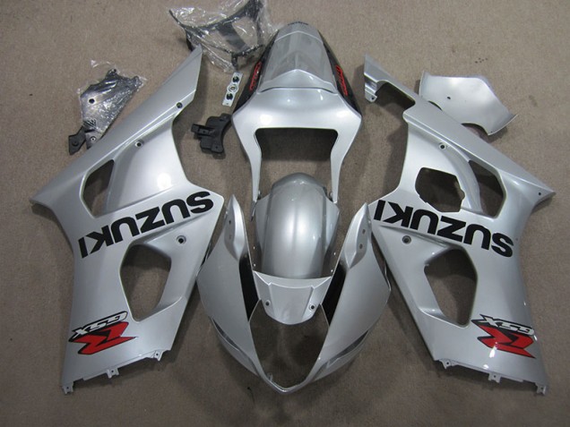 Affordable 2003-2004 Silver Suzuki GSXR1000 Motorcycle Fairing Kits