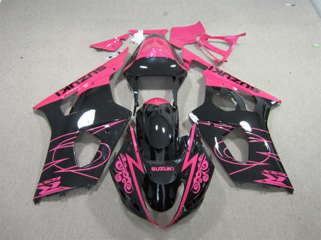 Affordable 2003-2004 Pink Black Suzuki GSXR1000 Bike Fairing Kit