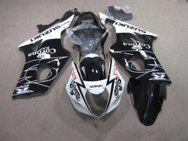 Affordable 2003-2004 Black White Corona Extra Motul Suzuki GSXR1000 Motorcycle Fairings Kits