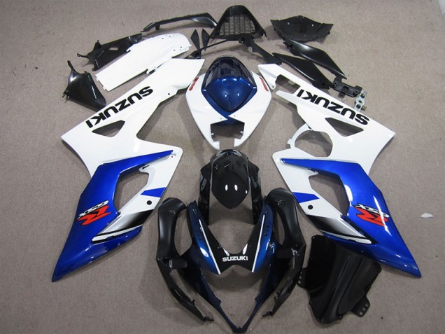 Affordable 2005-2006 White Blue Suzuki GSXR1000 Motorcylce Fairings