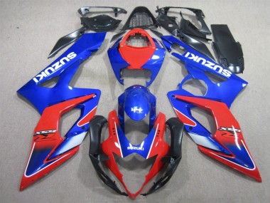 Affordable 2005-2006 Blue Red Suzuki GSXR1000 Motorcyle Fairings