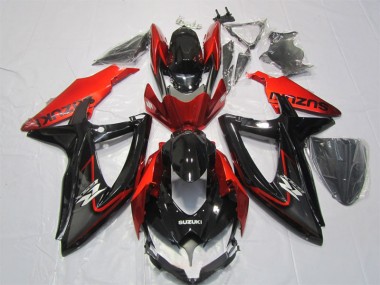 Affordable 2007-2008 Black Red Suzuki GSXR1000 Motorbike Fairing