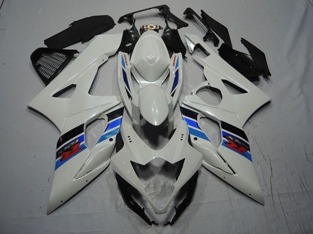 Affordable 2007-2008 White Blue Suzuki GSXR1000 Bike Fairings