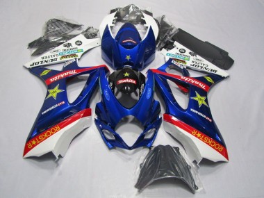 Affordable 2007-2008 Blue Red Rockstar Suzuki GSXR1000 Motorbike Fairing Kits