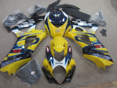 Affordable 2007-2008 Yellow Blue Suzuki GSXR1000 Replacement Fairings